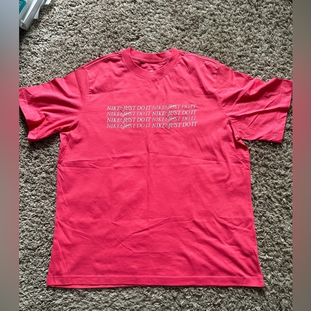Nike Men's Bold Red Tee with Slogan